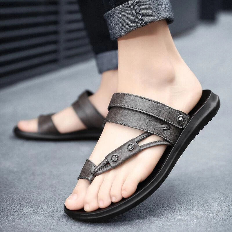 Men's Summer Beach Casual Ring Toe Slippers Flats Slingbacks Sandals Shoes 38-44
