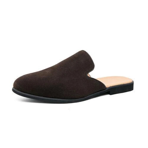 Mens Faux Suede Moccasin Casual Mules Loafers Round Toe Slip On Leisure Slippers