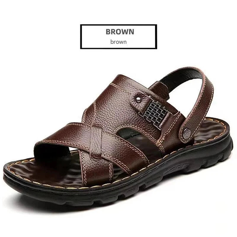 Men's Beach Shoes Summer Sandals Slippers Outdoor Thick-soled Flats Footwear