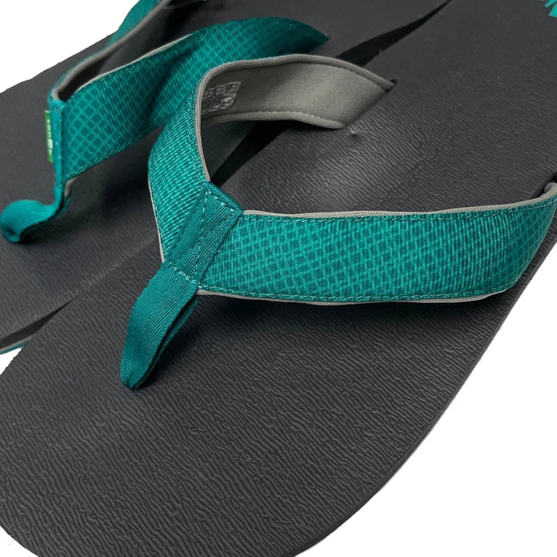 Sanuk Flip Flops Mens 14 Teal Gray Comfort Sandals Off The Grid Yoga Mat Slipper