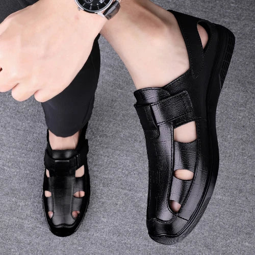 Men's Leather Sandals Beach Shoes Sports Leisure Sandals Outdoor Men's Slippers
