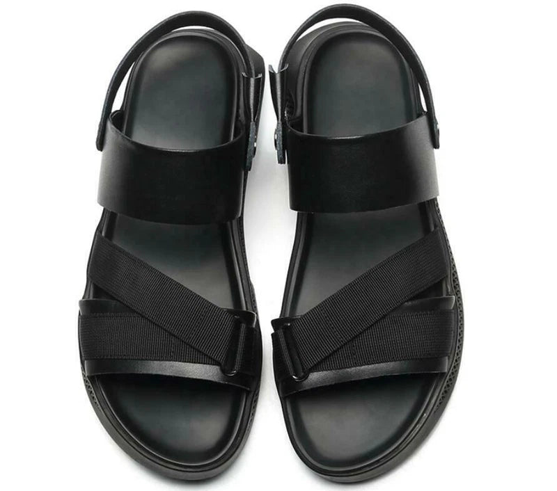 Roman Mens Leather Beach Sandals Shoes Slingbacks Slippers Slip on Open Toe New