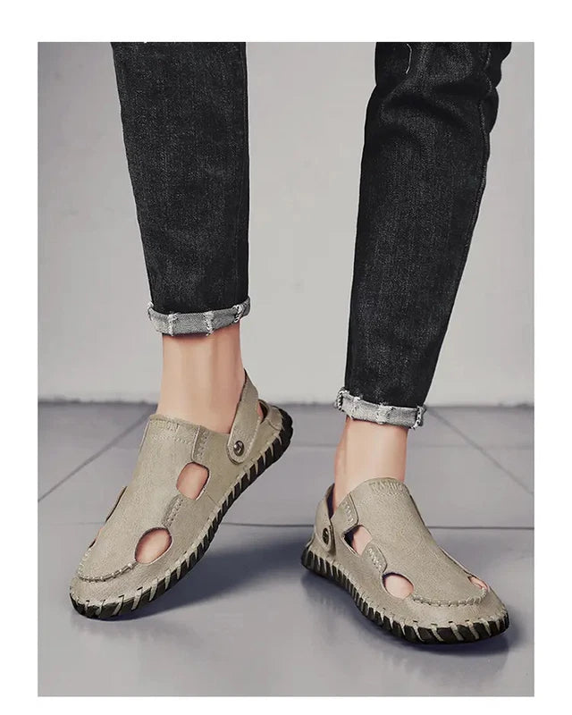 38-48 Mens Closed Round Toe Slingback Sandals Slippers Beach Holiday 2 Ways Wear