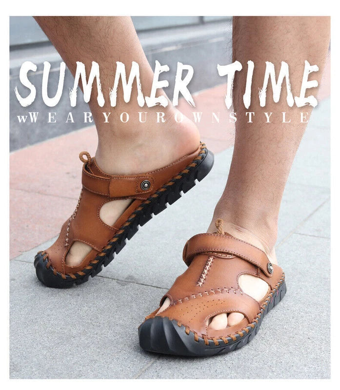 Men Hiking Sandals Closed Toe Walking Trail Beach Summer Shoes Non-slip Slippers