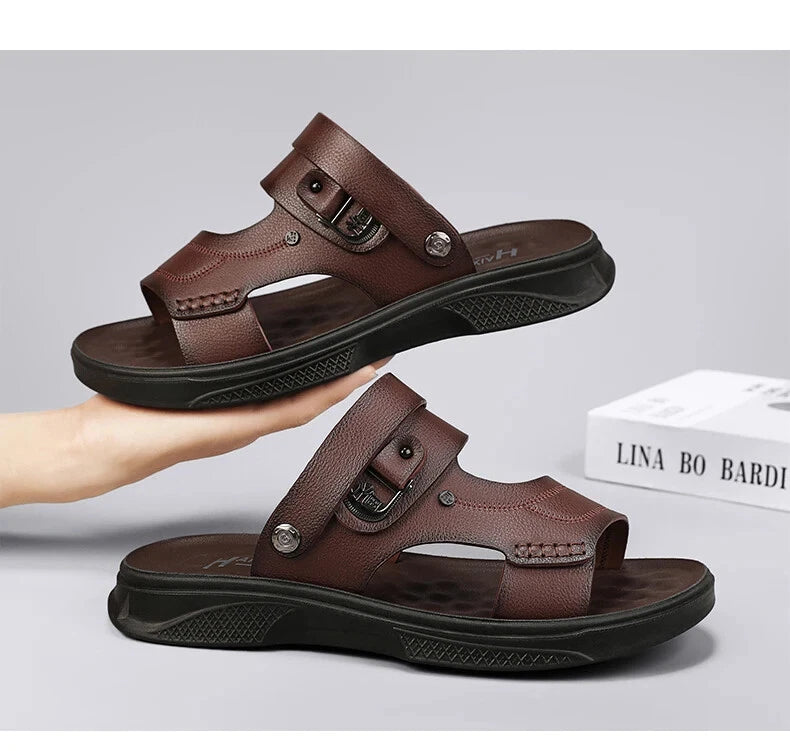 Summer Men's Sandals Breathable Non-Slip Outdoor Slippers Soft Sole Beach Shoes