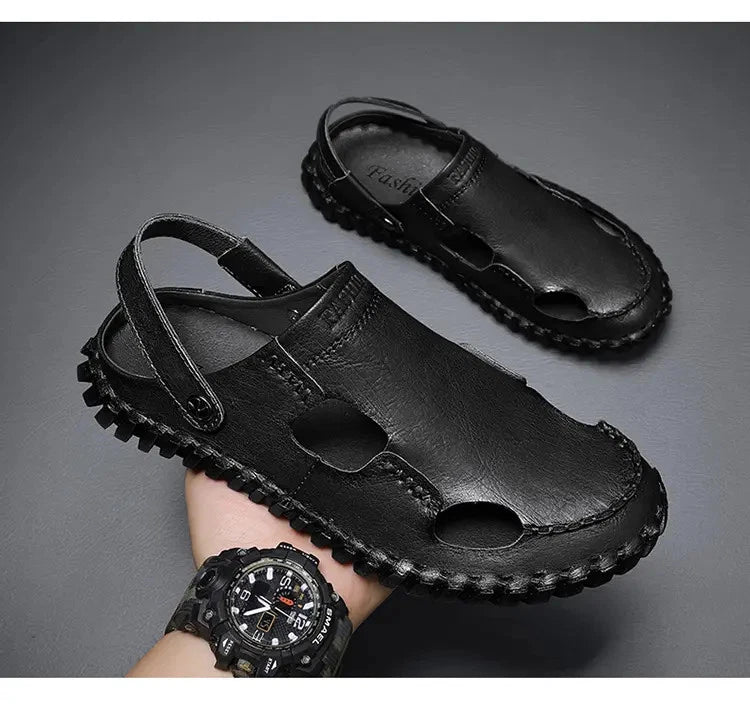 38-48 Mens Closed Round Toe Slingback Sandals Slippers Beach Holiday 2 Ways Wear