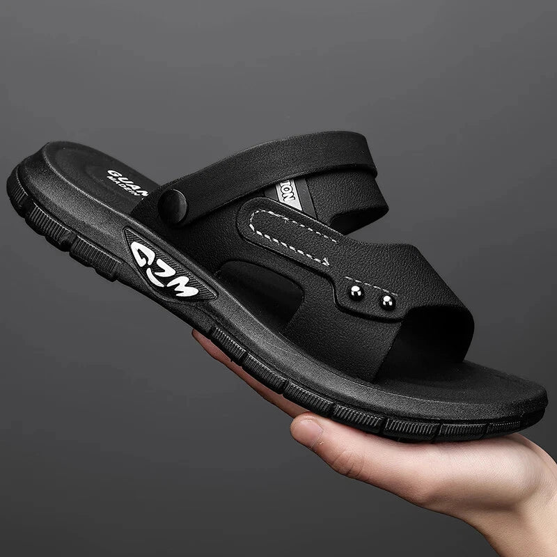Men Lightweight Beach Sandals Summer Slippers Slip On Flats Slides Casual Shoes