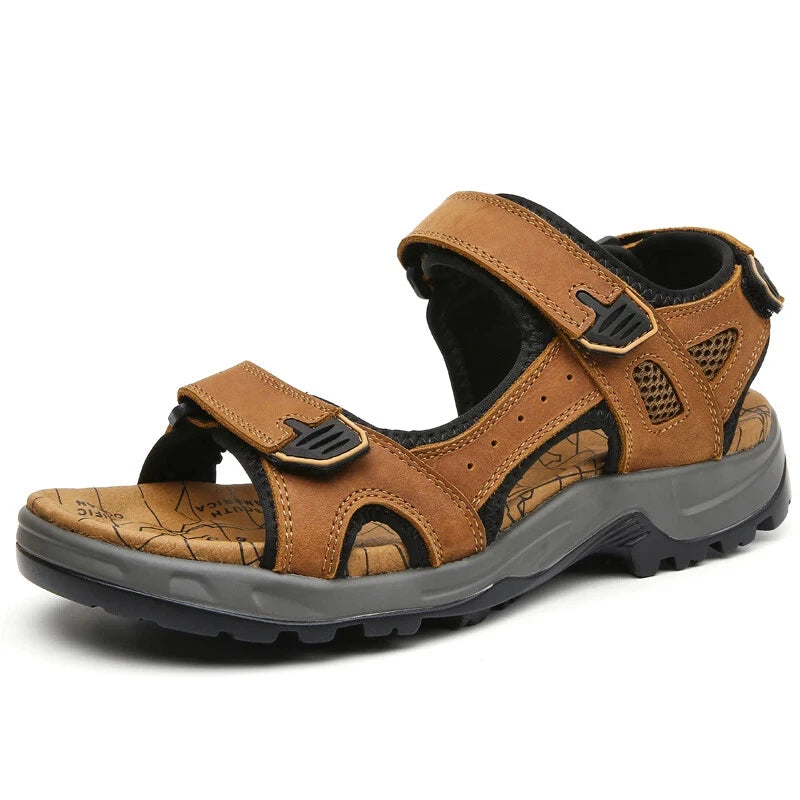 Summer Men's Shoes Soft Breathable Sandals Leather Outdoor Beach Comfy Slippers