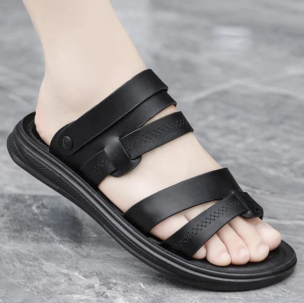 Men's Summer Beach Sandals Shoes Outdoor Casual Flats Peep Toe Slippers Fashion