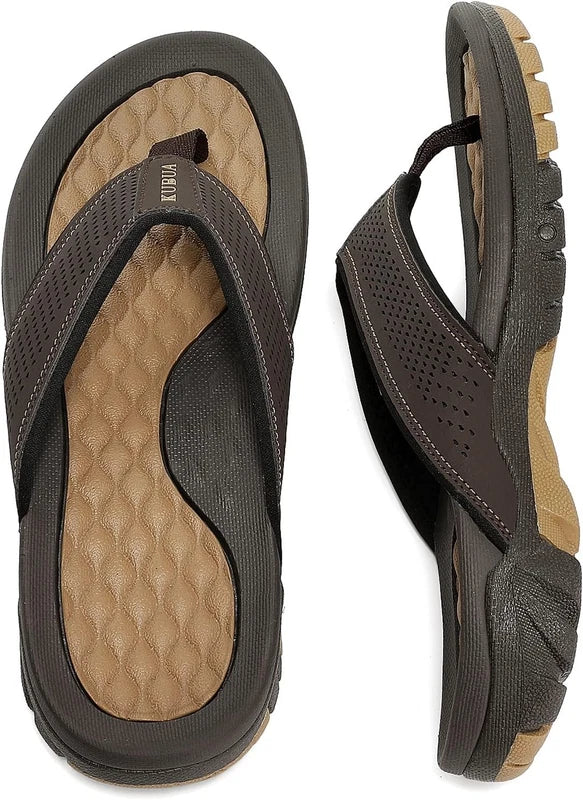 KUBUA Men's Beach Flip-Flops Water Sandals Outdoor Athletic Thong Sandal...