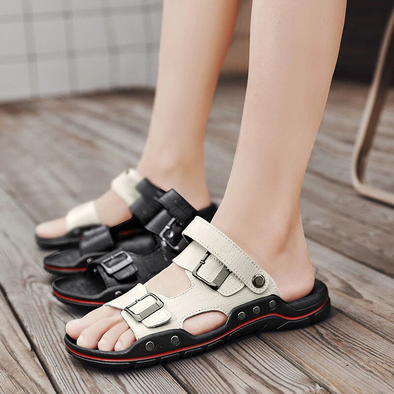 Men Summer Beach Sandals Outdoor Water Shoes Buckle Strap Casual Slippers Slide