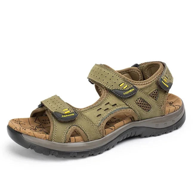 Summer Leisure Men's Shoes Beach Sandals Leather Comfortable Slippers Big Size13