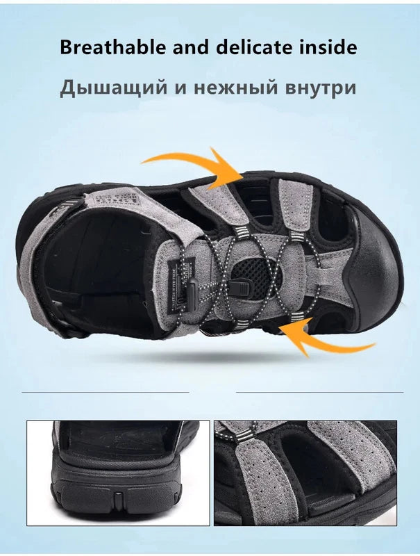 Male Casual Outdoor Sandals Summer Breathable Flat Beach Shoes Comfort Slippers