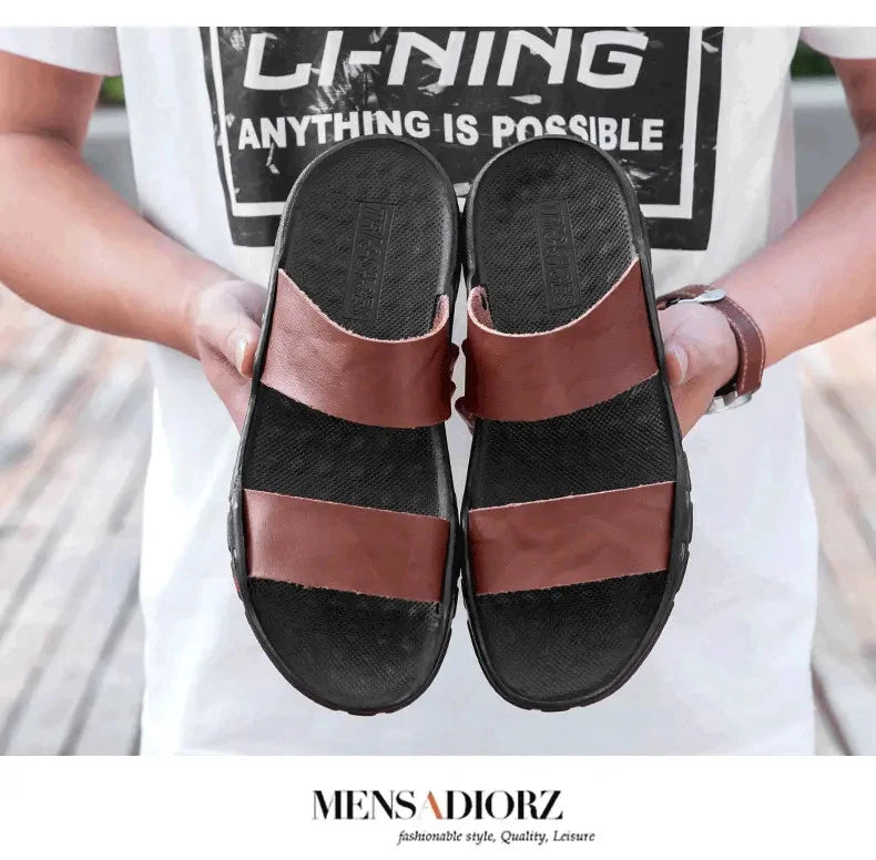 38-48 Sz Mens Open Toe Slip on Slippers Sandals Beach Holiday Summer Flats Shoes