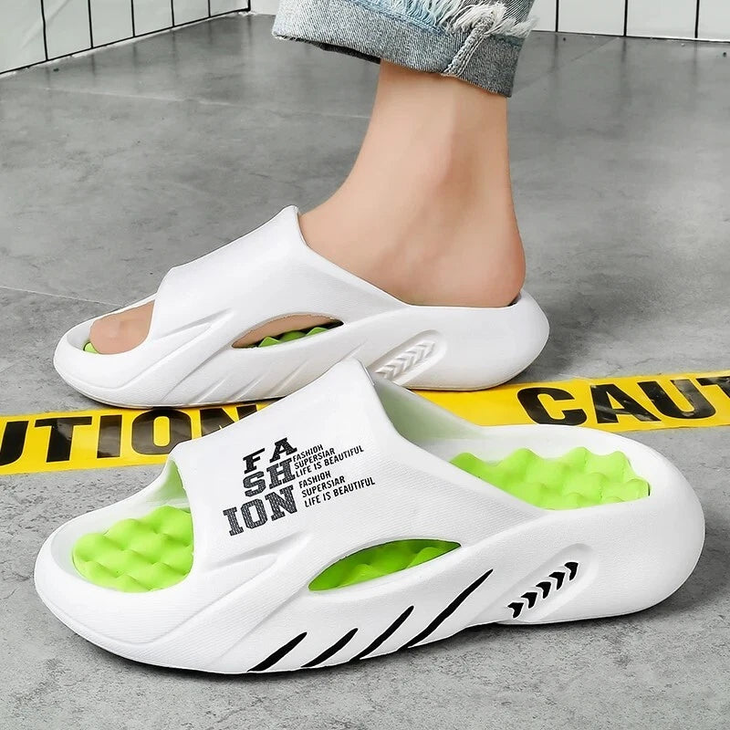 Summer Men Massage Slippers Indoor Outdoor Sandals Big Size 38-47 Beach Slippers