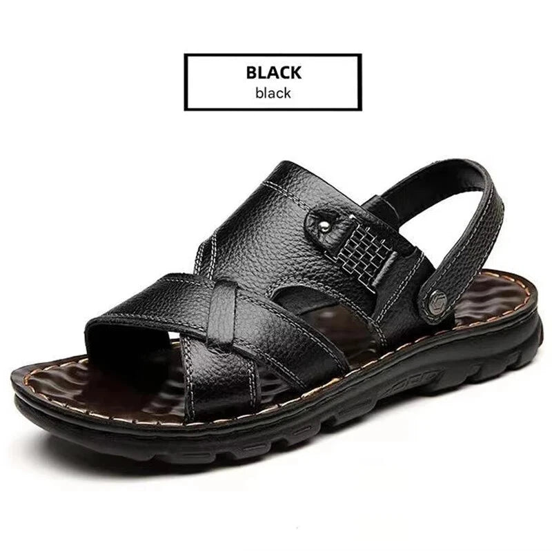 Men's Beach Shoes Summer Sandals Slippers Outdoor Thick-soled Flats Footwear