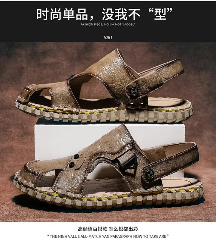 Mens Closed Round Toe Hollow Out Slingbacks Sandals Slippers Beach Holiday Shoes