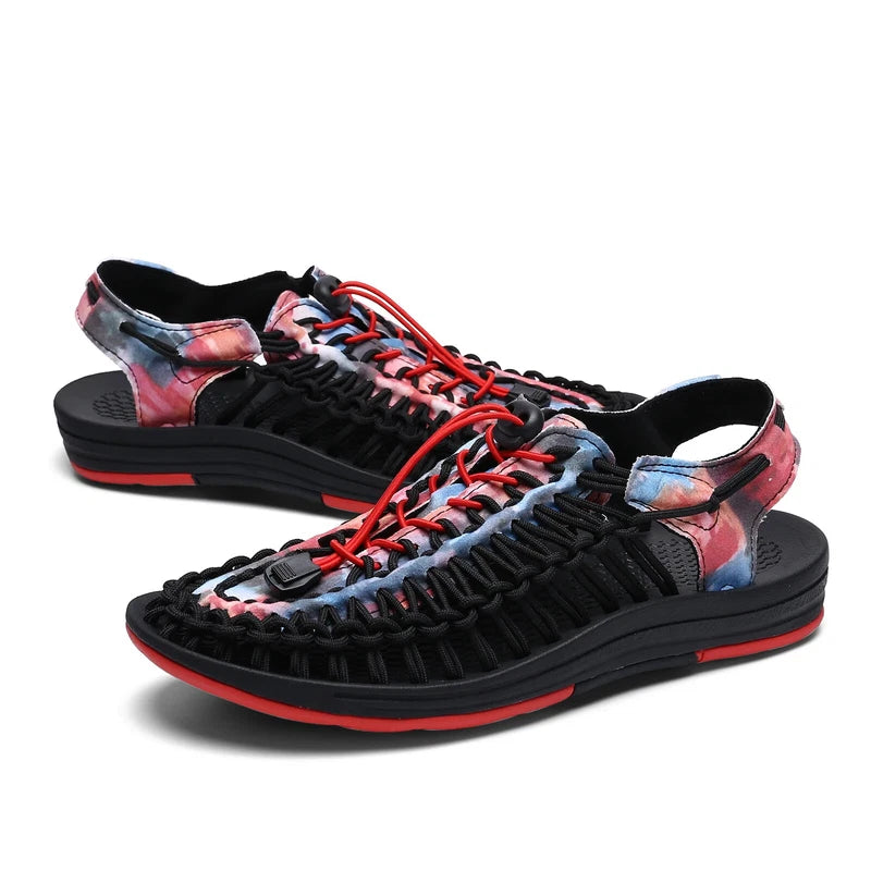 Summer Men Half Drag Slippers Breathable Beach Sandals Comfortable Flat Sneakers