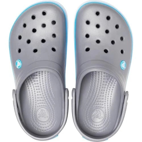 CROCS UNISEX ADULT CROCBAND CLOG - SIZE: MEN 9 WOMEN 11 - CHARCOAL/OCEAN