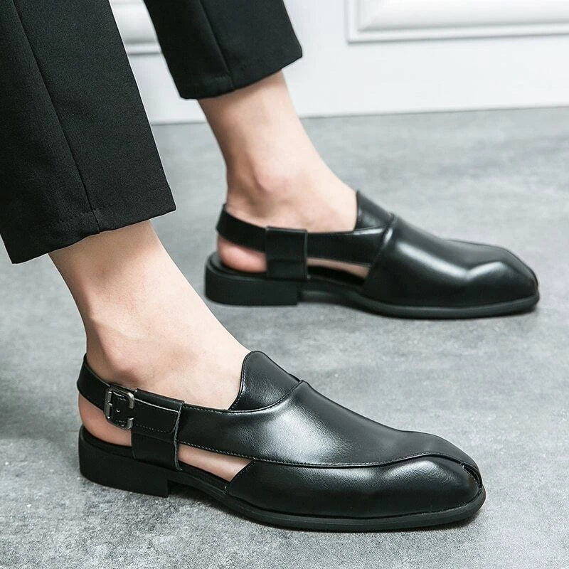 Men's Sandals Anti-collision Driving Shoes Handmade Beach Retro Sandals Slippers