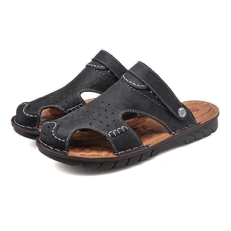 Fashion Men's Closed Toe Non-slip Sandals Outdoor Beach Casual Slippers Summer