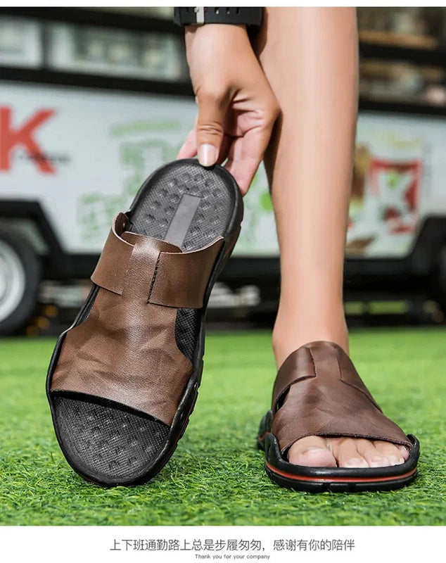 38-48 Plus Size Mens Beach Holiday Open Toe Sandals Slippers Flats Shoes Summer