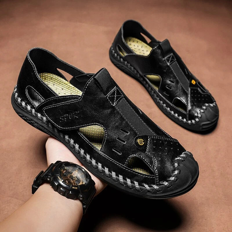 Men Breathable Sandals Outdoor Casual Slides Lightweight Slip-on Beach Slipper