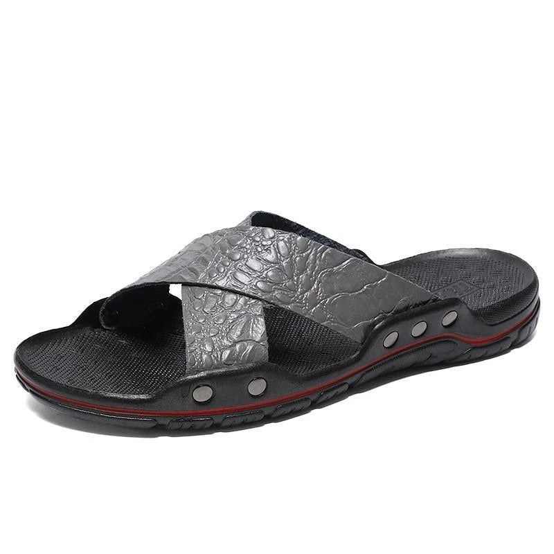 Men Slippers Slip on Flats Slides Beach Sandals Casual Shoes Big Size 38-48