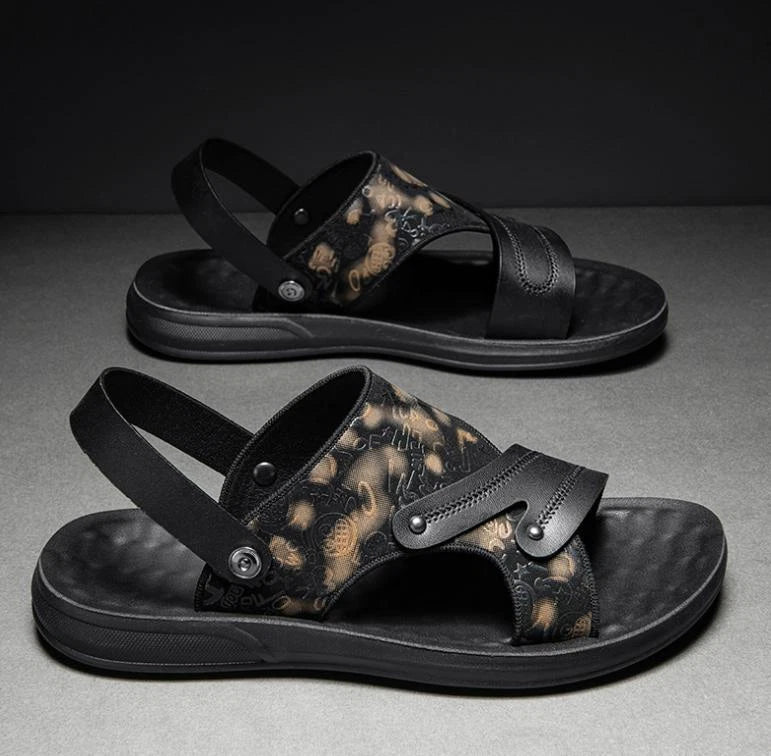 Mens Summer Open Toe Slip On Sandals Soft Slipper Casual Beach Pump Dad Shoe