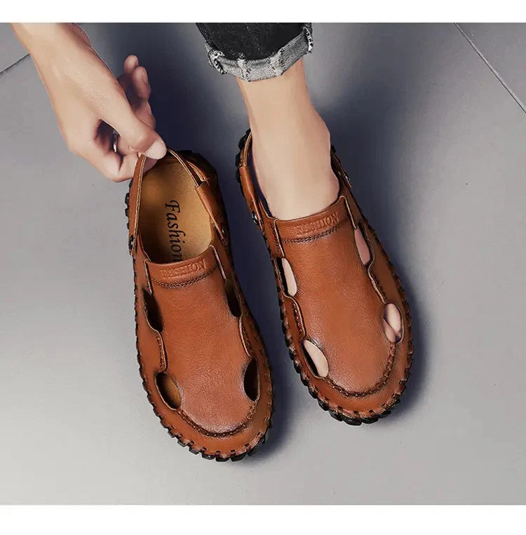 38-48 Mens Closed Round Toe Slingback Sandals Slippers Beach Holiday 2 Ways Wear