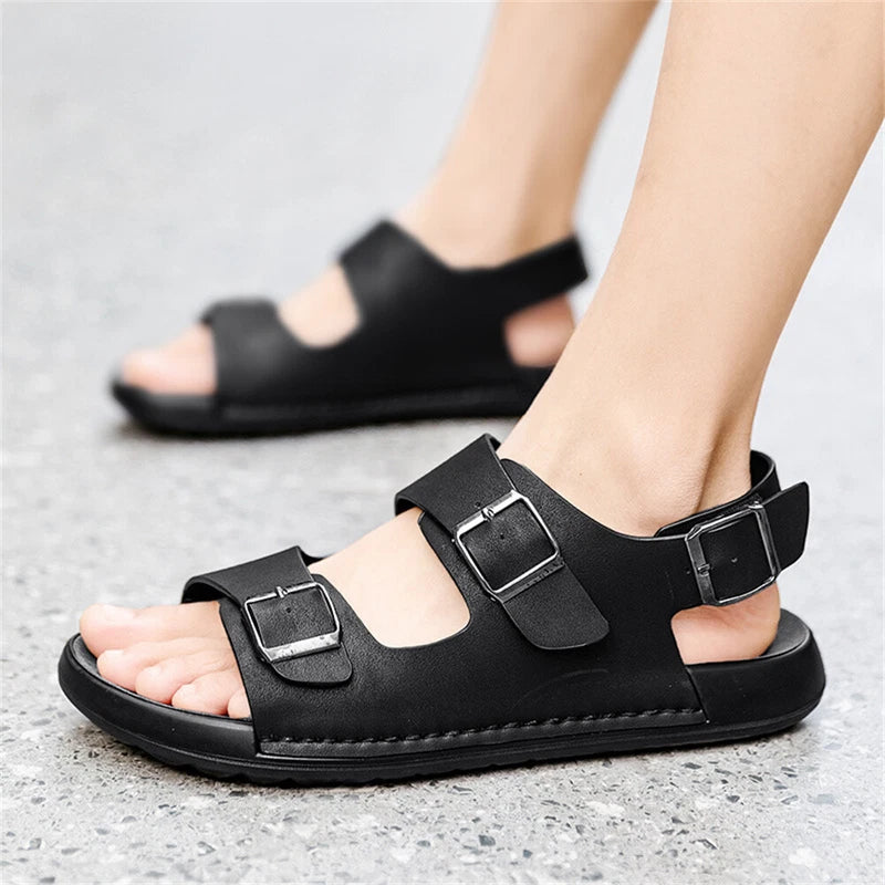 Men Leather Sandals Classic Men Shoes Slippers Soft Sandals