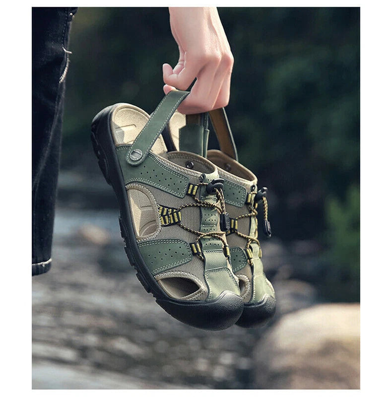 Mens Sandals Summer Sports Fishman Closed Toe Water Shoes Beach Slippers Outdoor