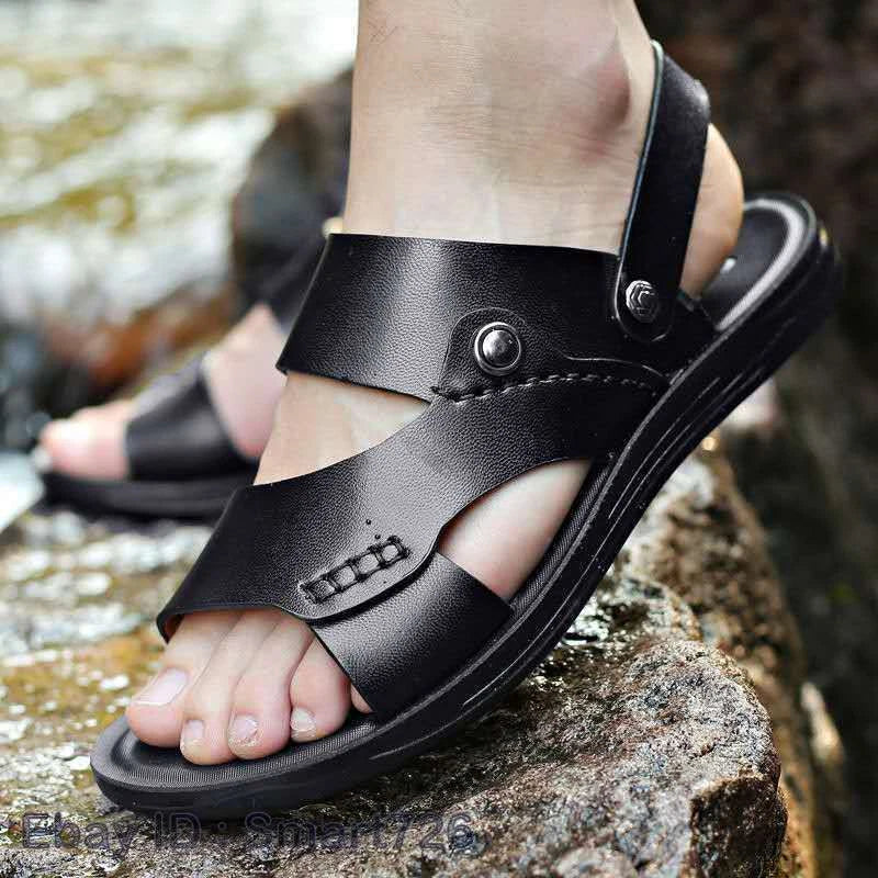 Summer Men Slip-On Sandals Beach Casual Slippers Flats Shoes Slides Footwear
