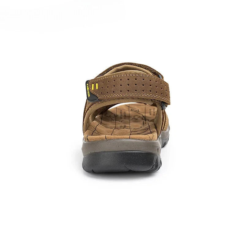 Summer Leisure Men's Shoes Beach Sandals Leather Comfortable Slippers Big Size13