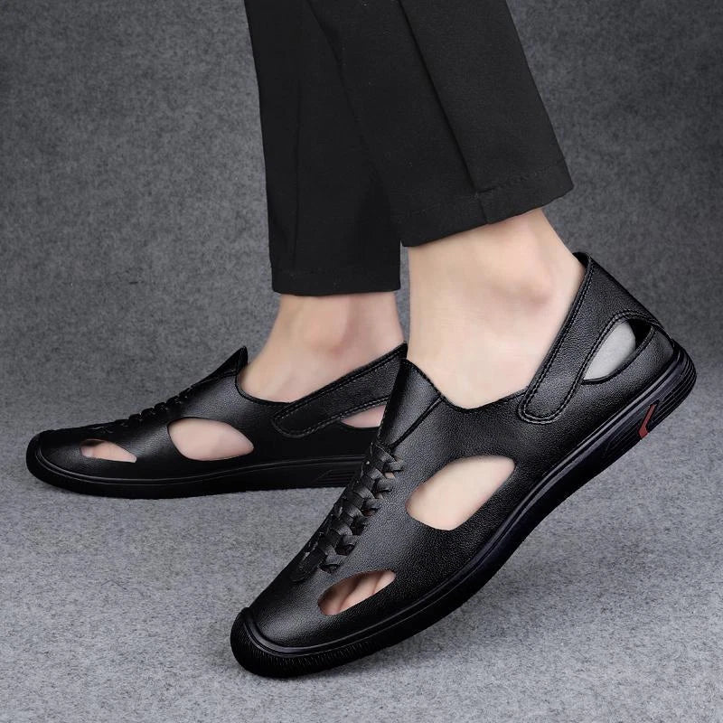 Men's Summer Formal Casual Sandals Hollow Out Shoes Beach Closed Toe Slippers