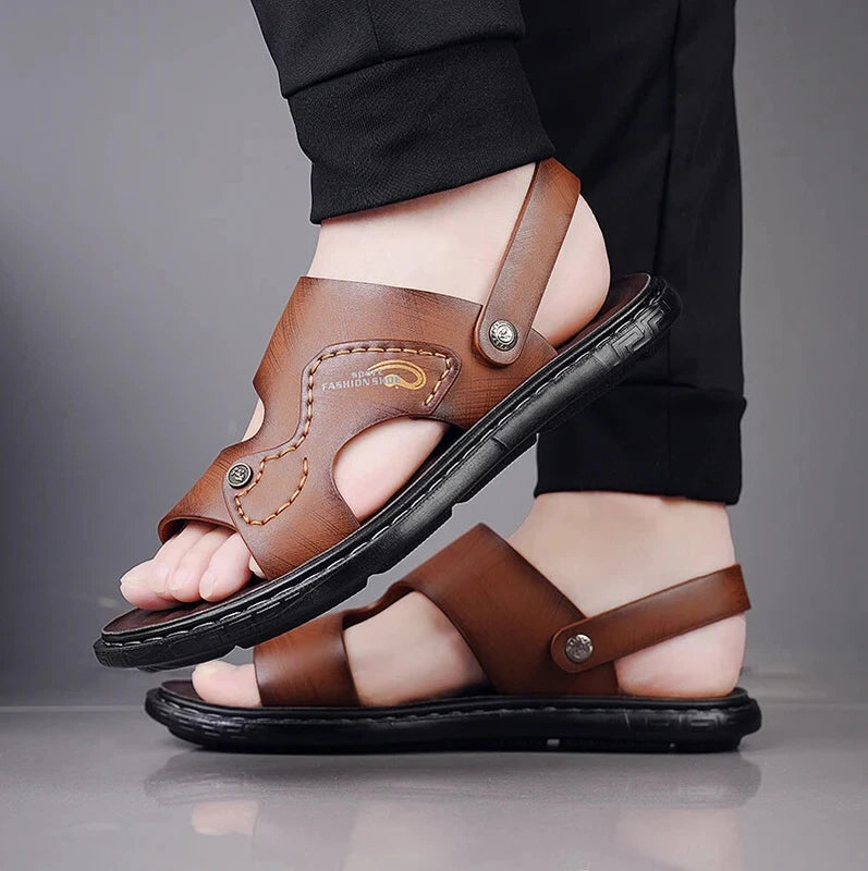 Classic Men Sandals Outdoor Handmade Slippers Lightweight Non Slip Beach Shoes
