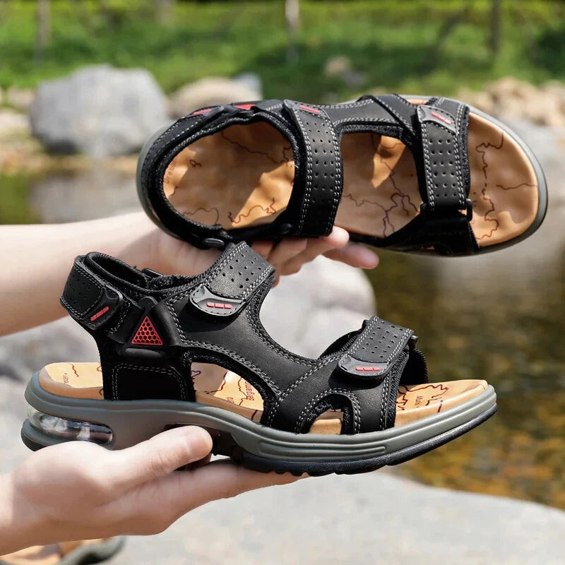 Summer Comfortable Men's Sandals Leather Breathable Slippers Outdoor Beach Shoes
