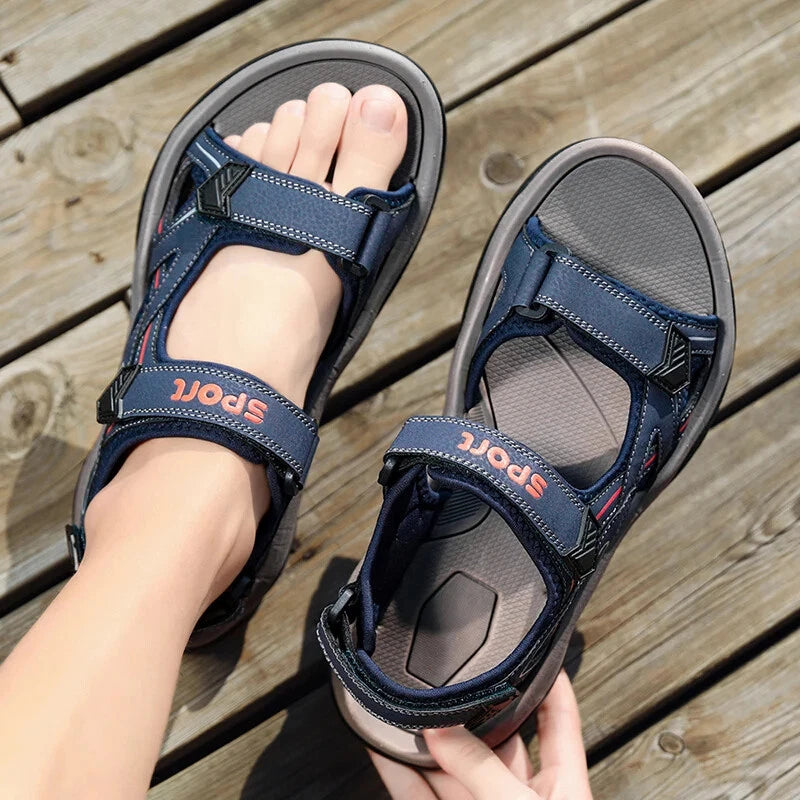 Summer Men's Sandals Outdoor Beach Platform Wading Shoes Soft Non-Slip Slippers