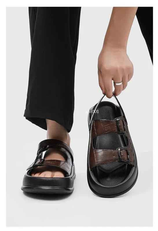 Mens Thick Soled Sandals Slipper Open Toe Outdoor Fashion Summer Slingback Beach