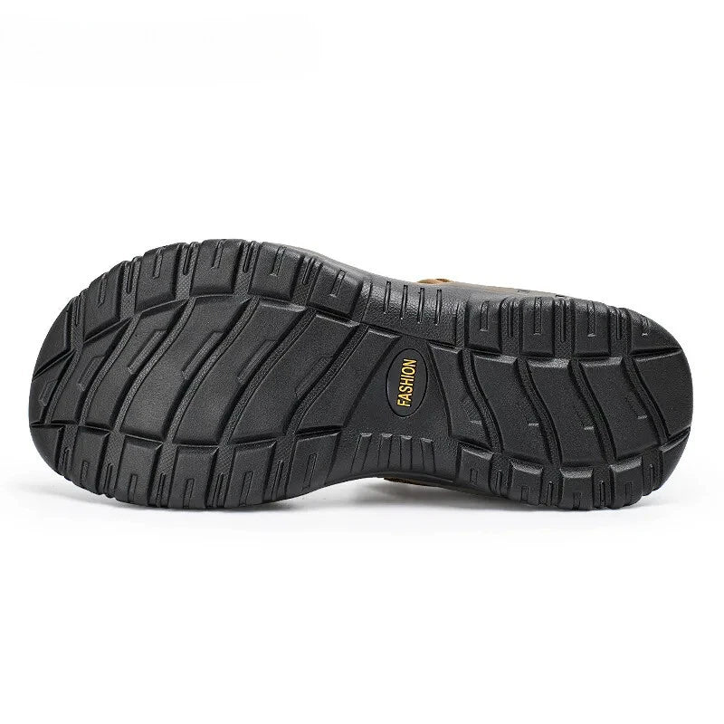 Summer Leisure Men's Shoes Beach Sandals Leather Comfortable Slippers Big Size13