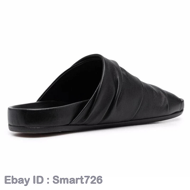 Roman Style Mens Slip On Sandals Slippers Real Leather Flats Beach Holiday Shoes