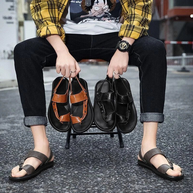 Men's Summer Beach Casual Ring Toe Slippers Flats Slingbacks Sandals Shoes 38-44