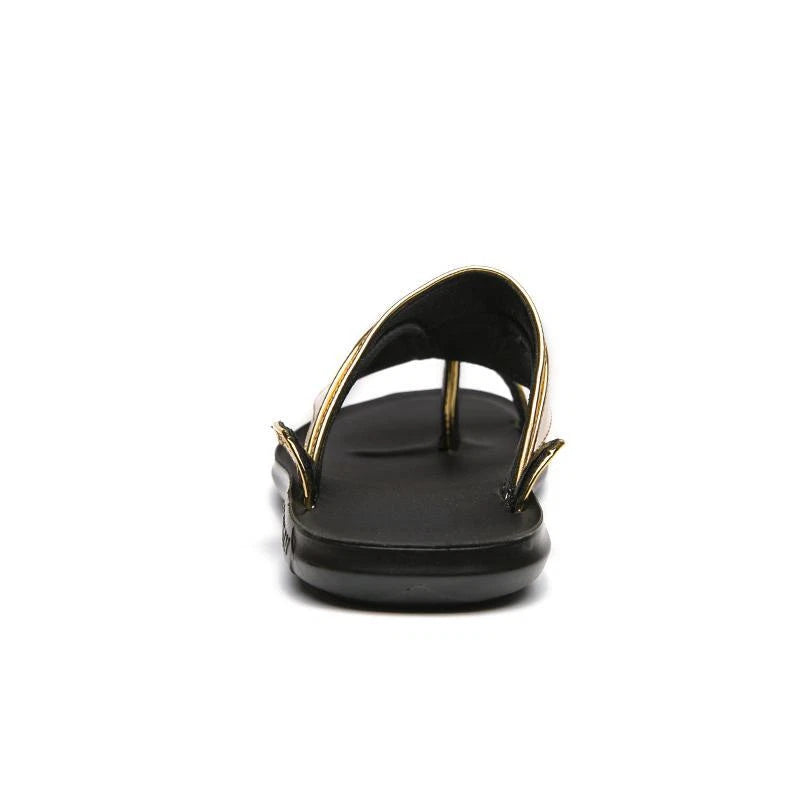 Roman Men's Flats Sandals Open Toe Fashion Summer Gold Slippers Beach Shoes Hot