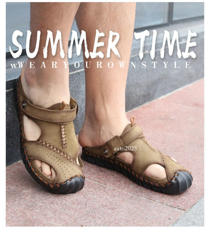 Men Hiking Sandals Closed Toe Walking Trail Beach Summer Shoes Non-slip Slippers