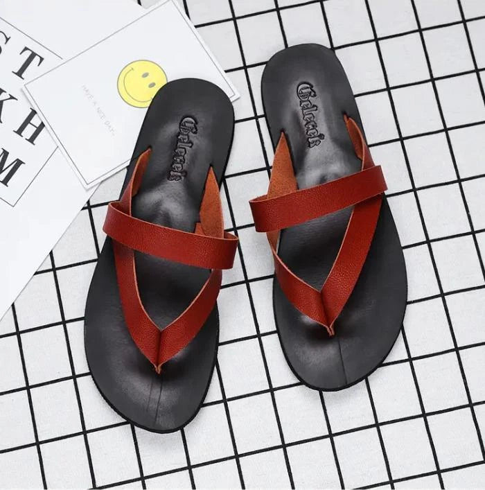 Mens Summer Clip Toe Flip Flops Sandals Outdoor Beach Slippers Anti-Slip Pump