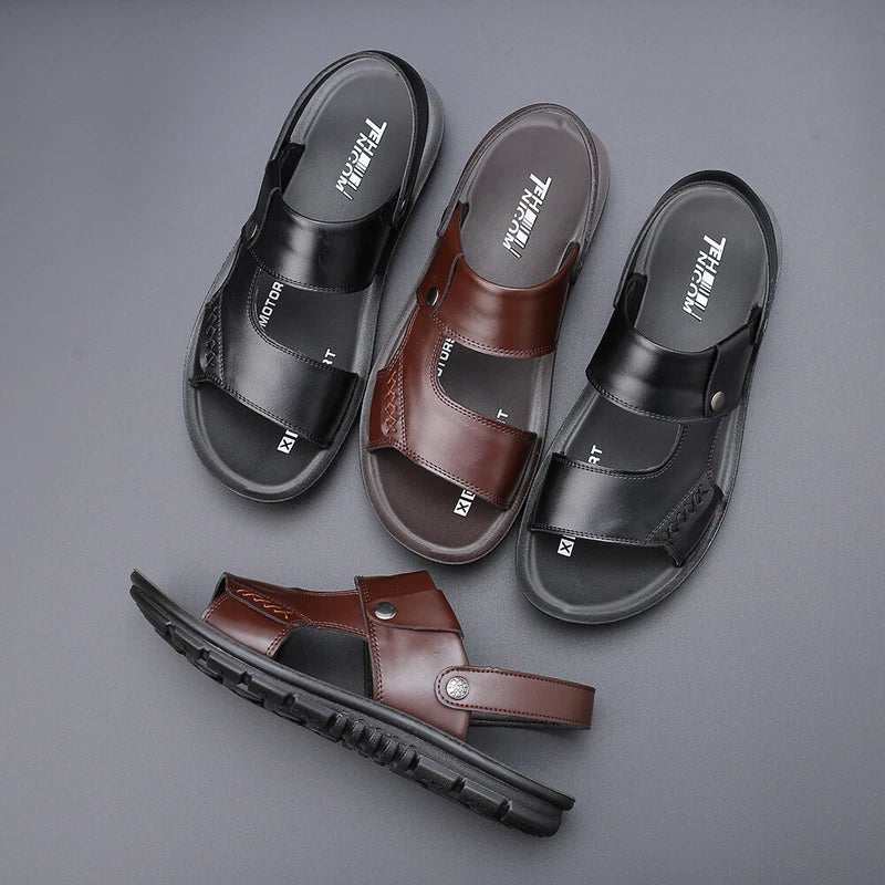 Mens Open Toe Sandals Slingback Slippers Summer Flat Beach Casual Fashion Shoes