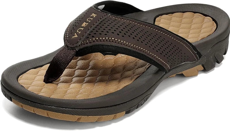 KUBUA Men's Beach Flip-Flops Water Sandals Outdoor Athletic Thong Sandal...