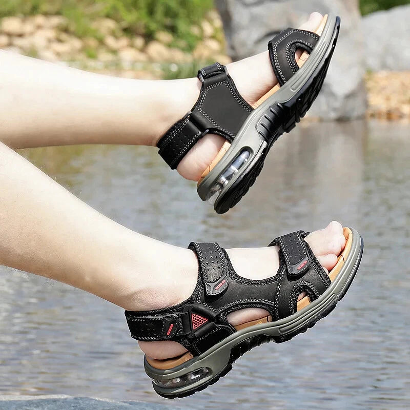 Summer Comfortable Men's Sandals Leather Breathable Slippers Outdoor Beach Shoes