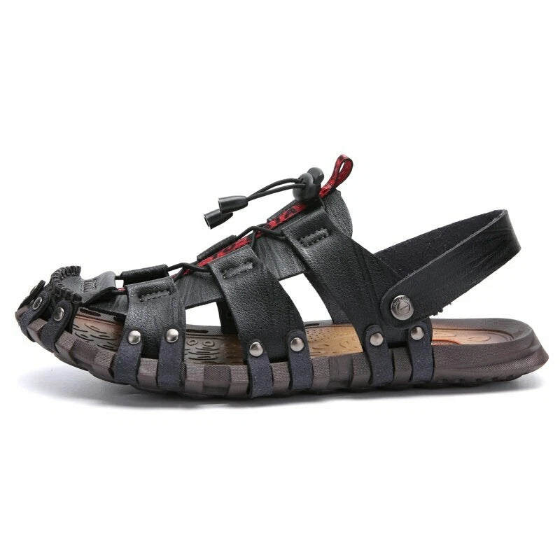 Genuine Leather Summer Sandals Men's Beach Wading Shoes Outdoor Casual Sandals