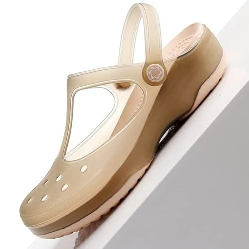Women's Classic Transparent Solid Color Clogs Comfortable, Soft, and 5 Purple